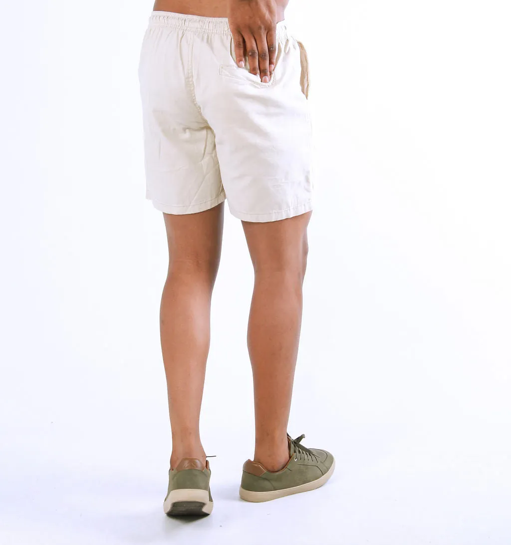 ELASTICATED CHINO SHORTS – STONE