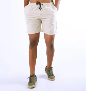 ELASTICATED CHINO SHORTS – STONE