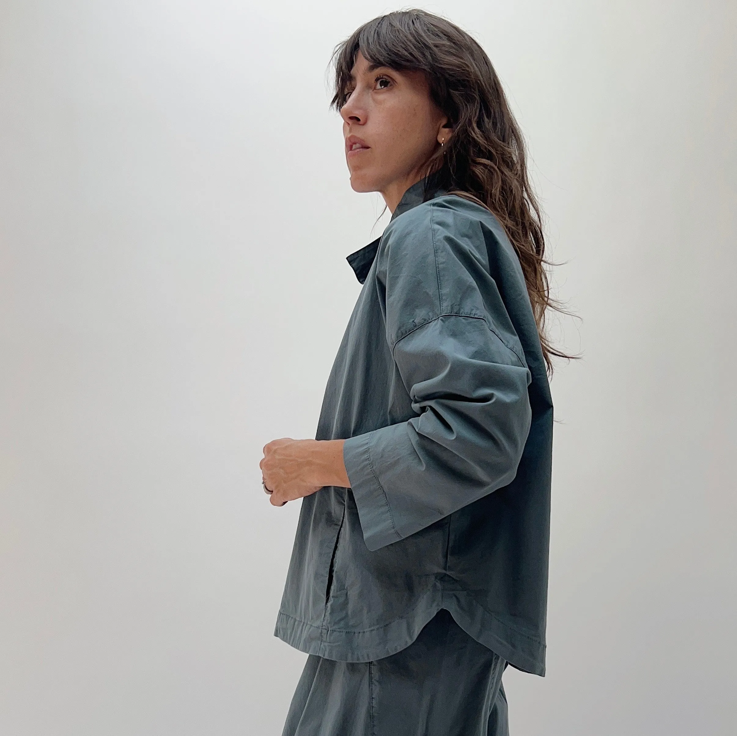 Eleven Stitch | Stand Collar Jacket in Denim