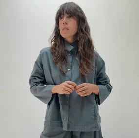 Eleven Stitch | Stand Collar Jacket in Denim
