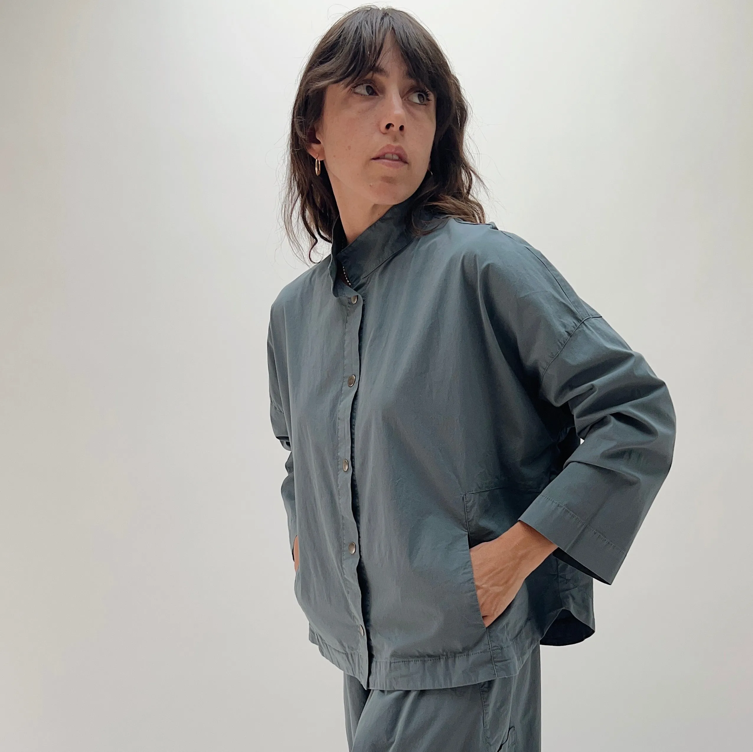 Eleven Stitch | Stand Collar Jacket in Denim