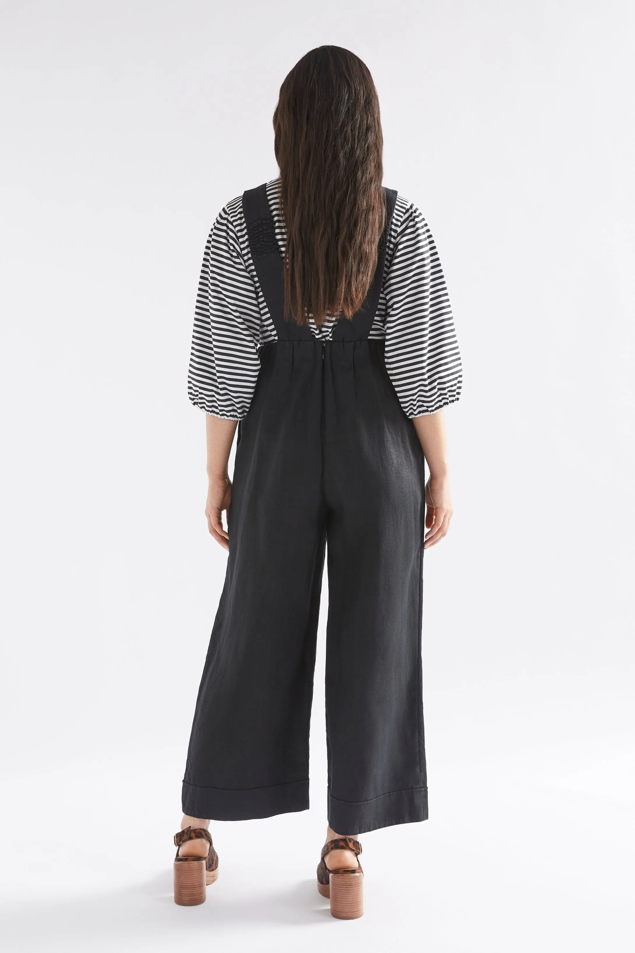 Elk the Label Womens Addi Jumpsuit - Stylish Black Wide-Leg Overall with Adjustable Straps and Pockets