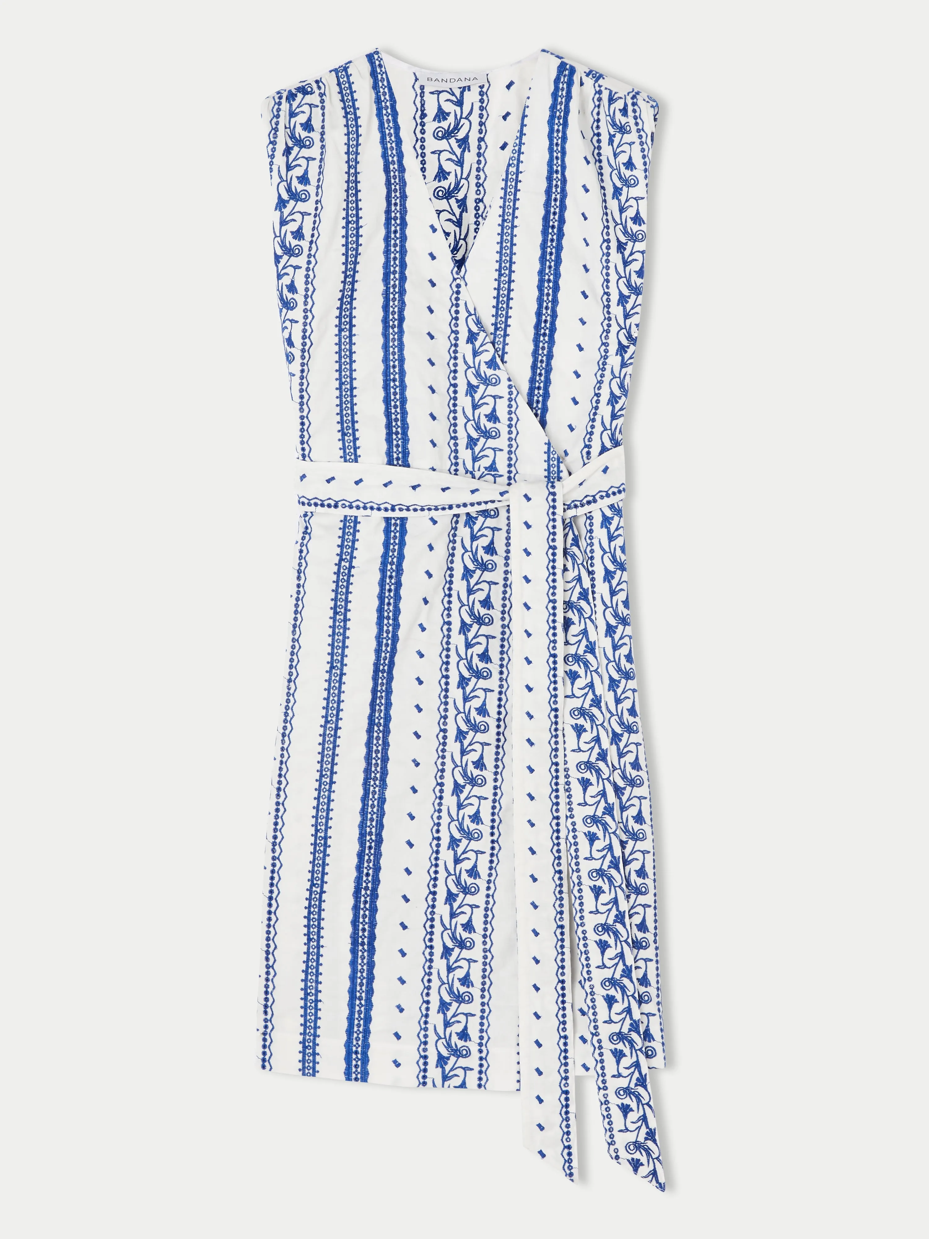 Embroidered Wrap Dress | Blue