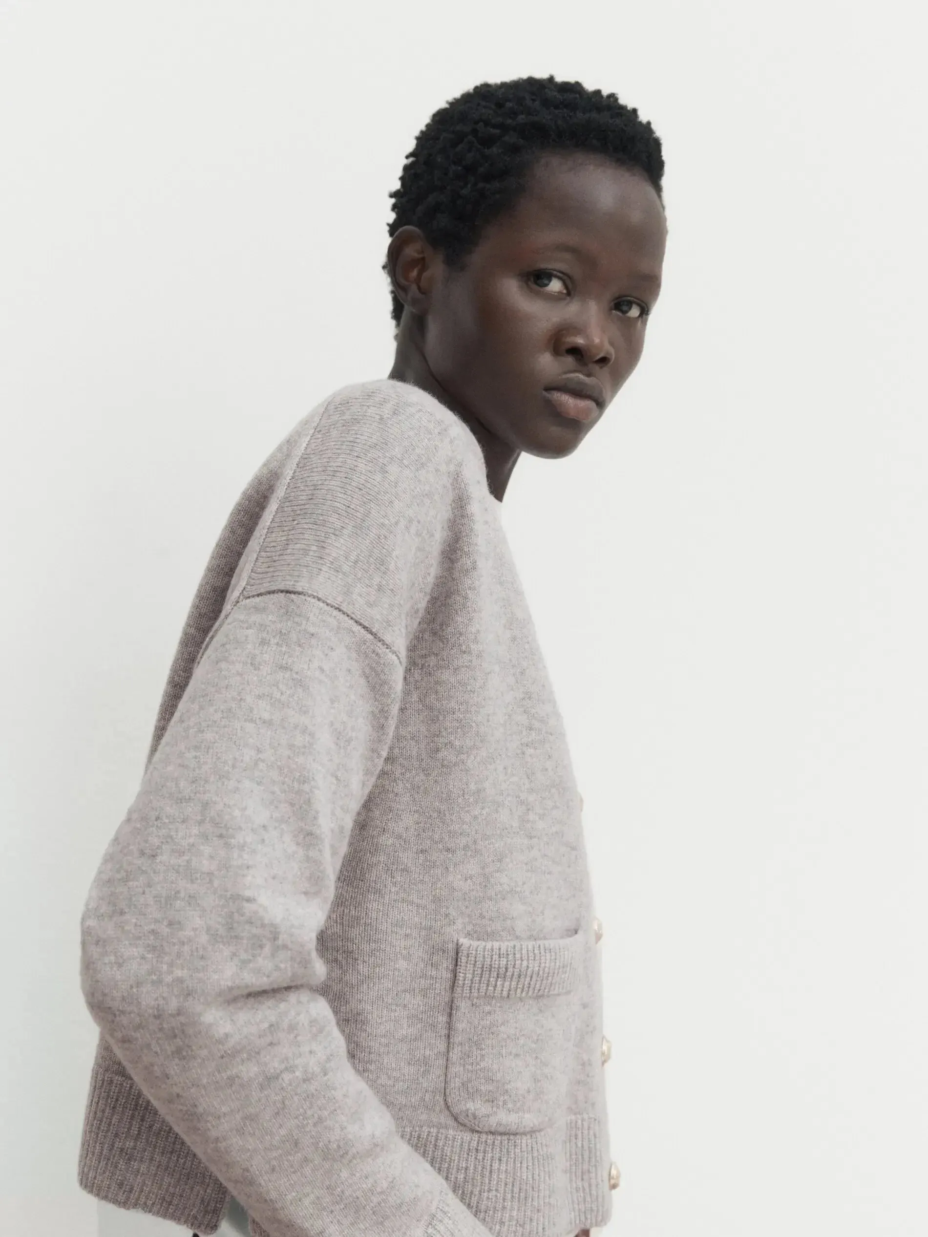 Ethereal Minimalist V-neck Cardigan