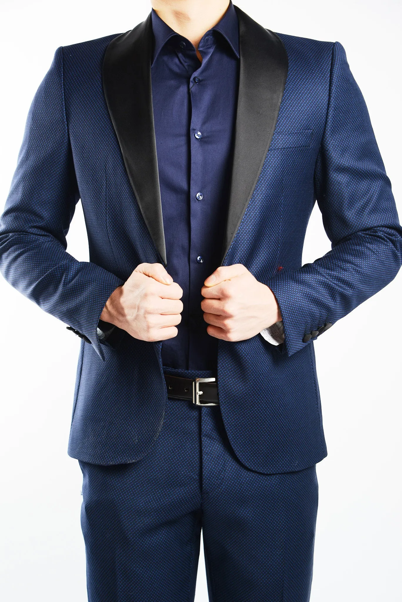 Euro Mini Grid Tuxedo Pant