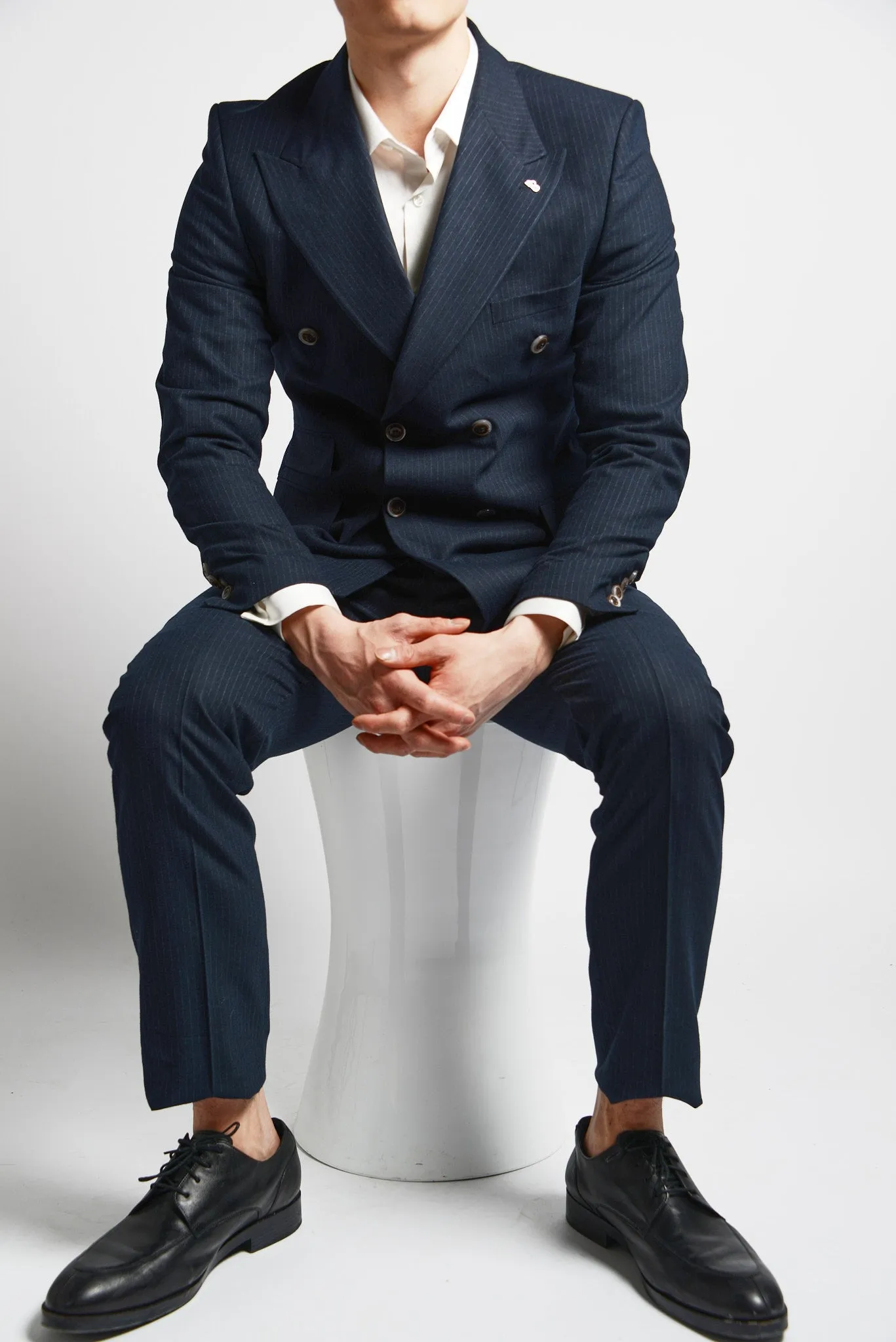 EURO PINSTRIPE BRUSHED DT DRESS PANT