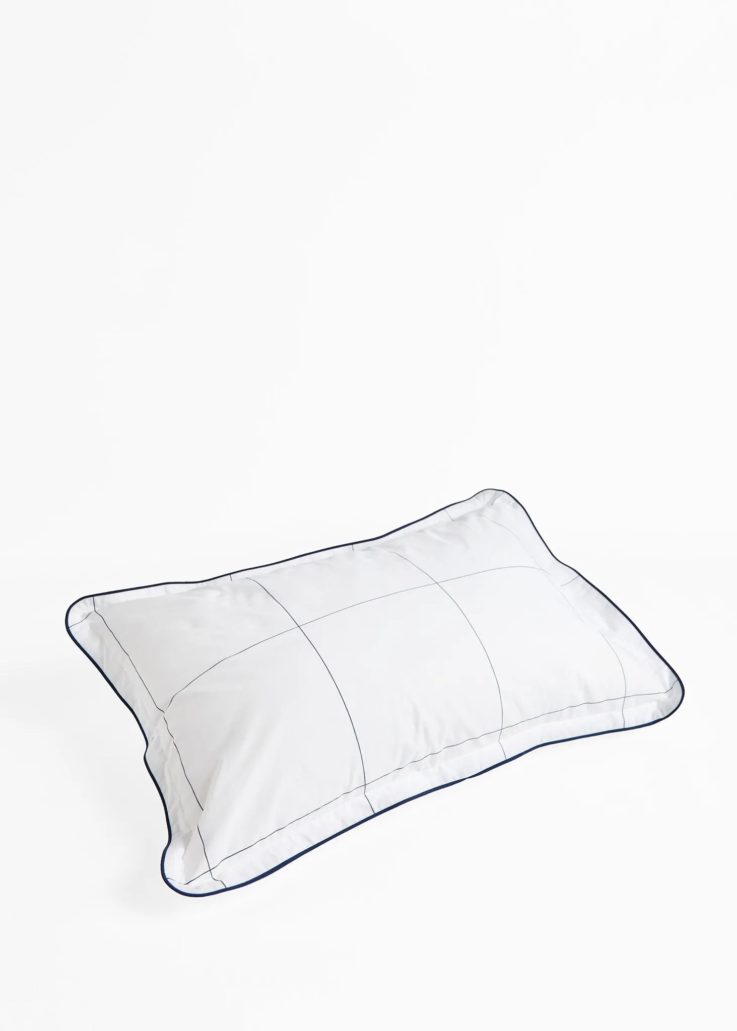 Foxford Navy Windowpane Oxford Pillowcase