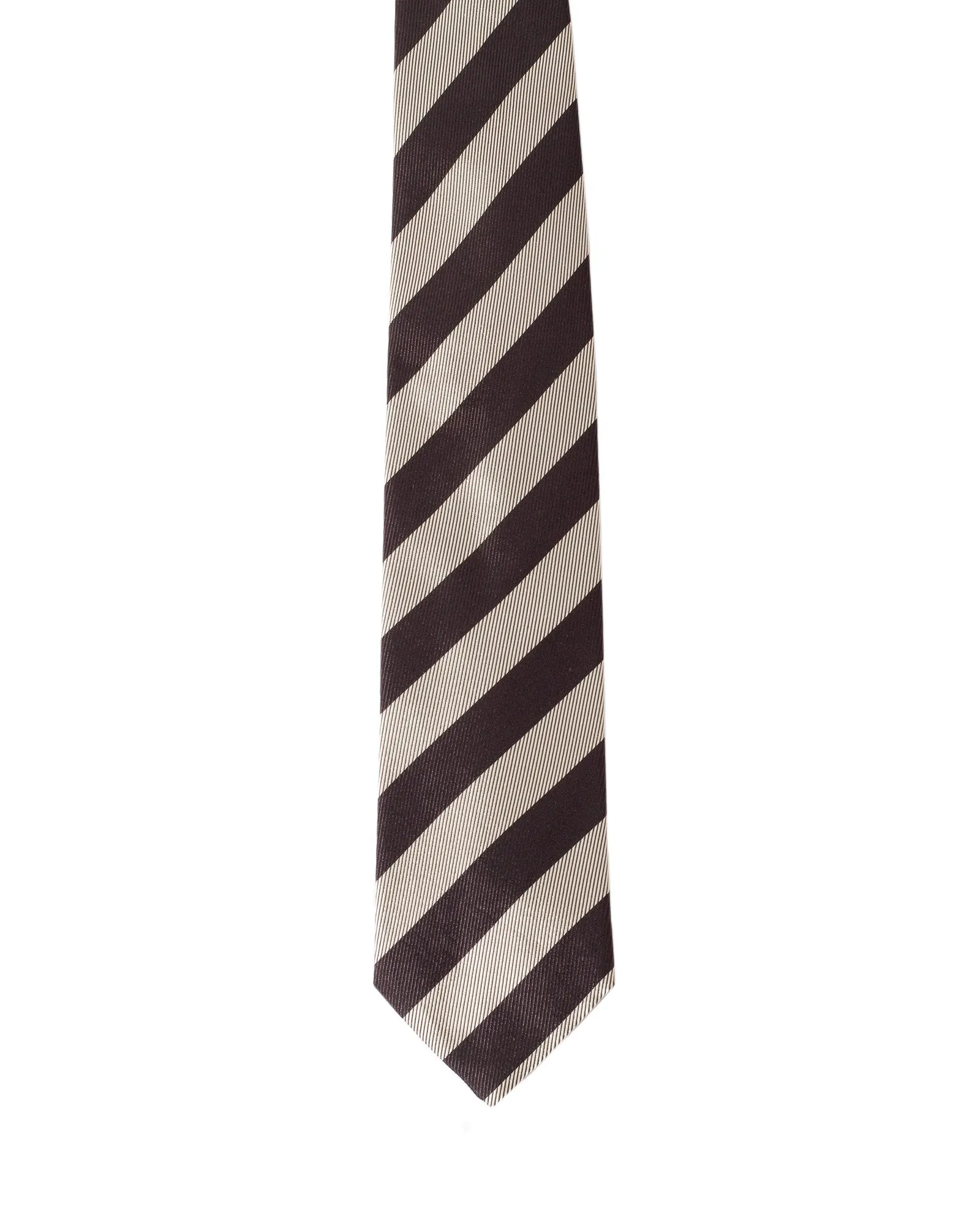 Fumagalli Brown & Beige Block Stripe Tie