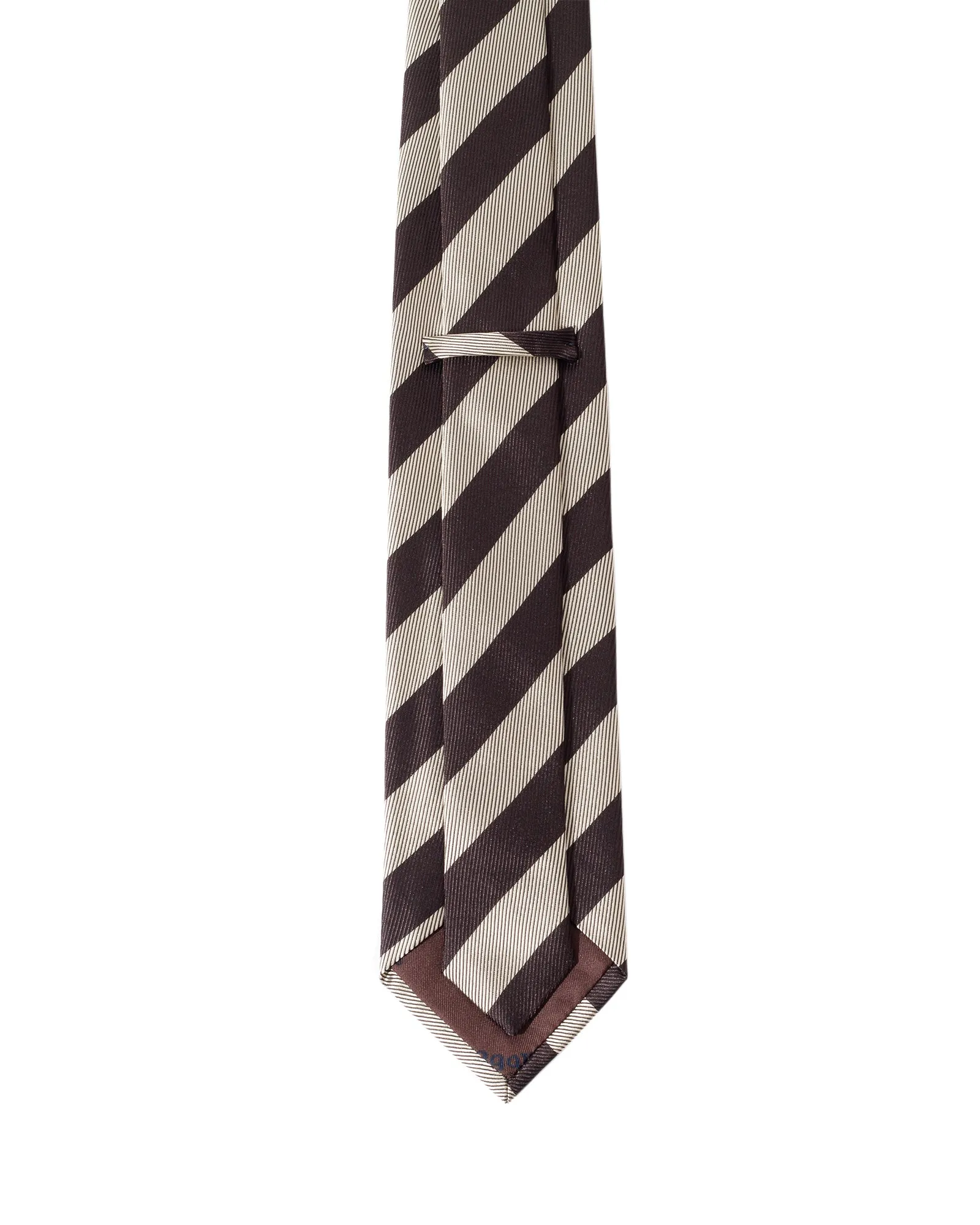 Fumagalli Brown & Beige Block Stripe Tie