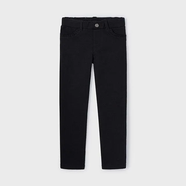 Girls Black Pull-on Pants