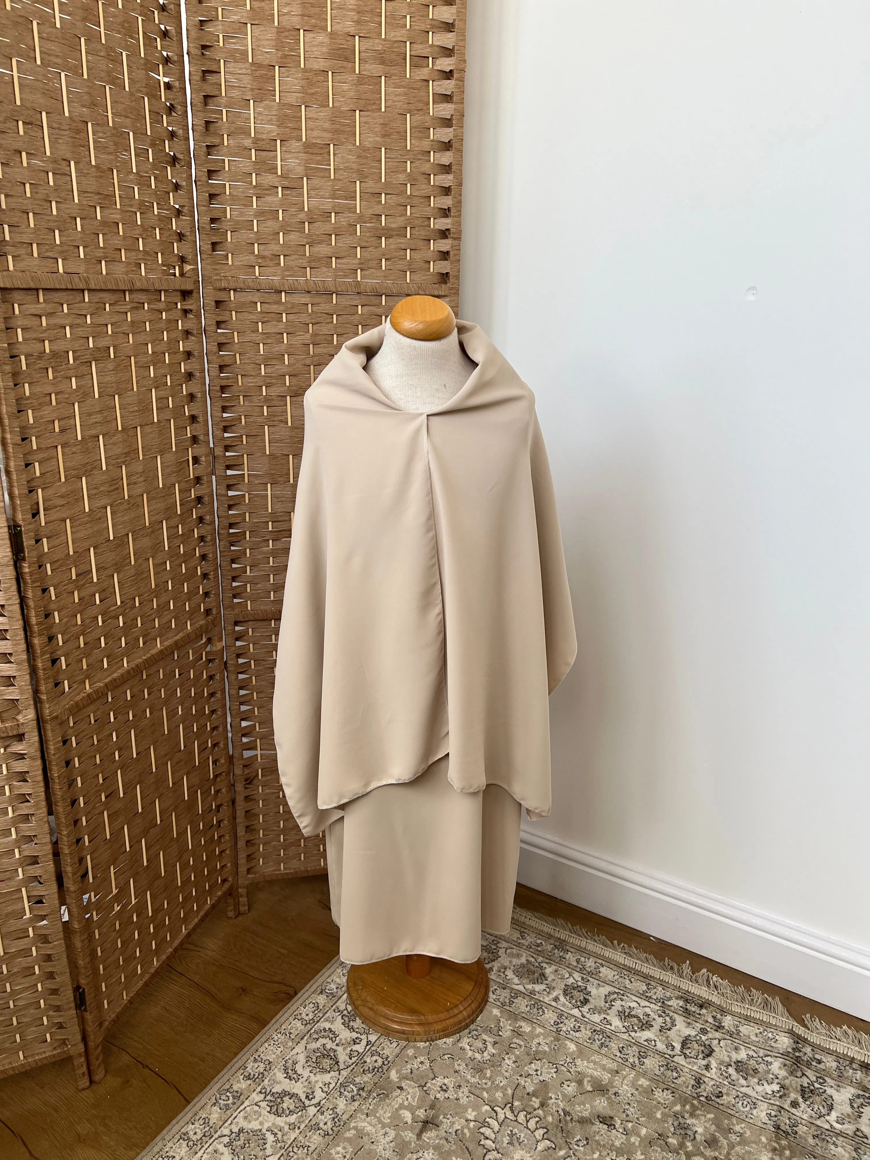 Girls Layli Hooded Abaya cream