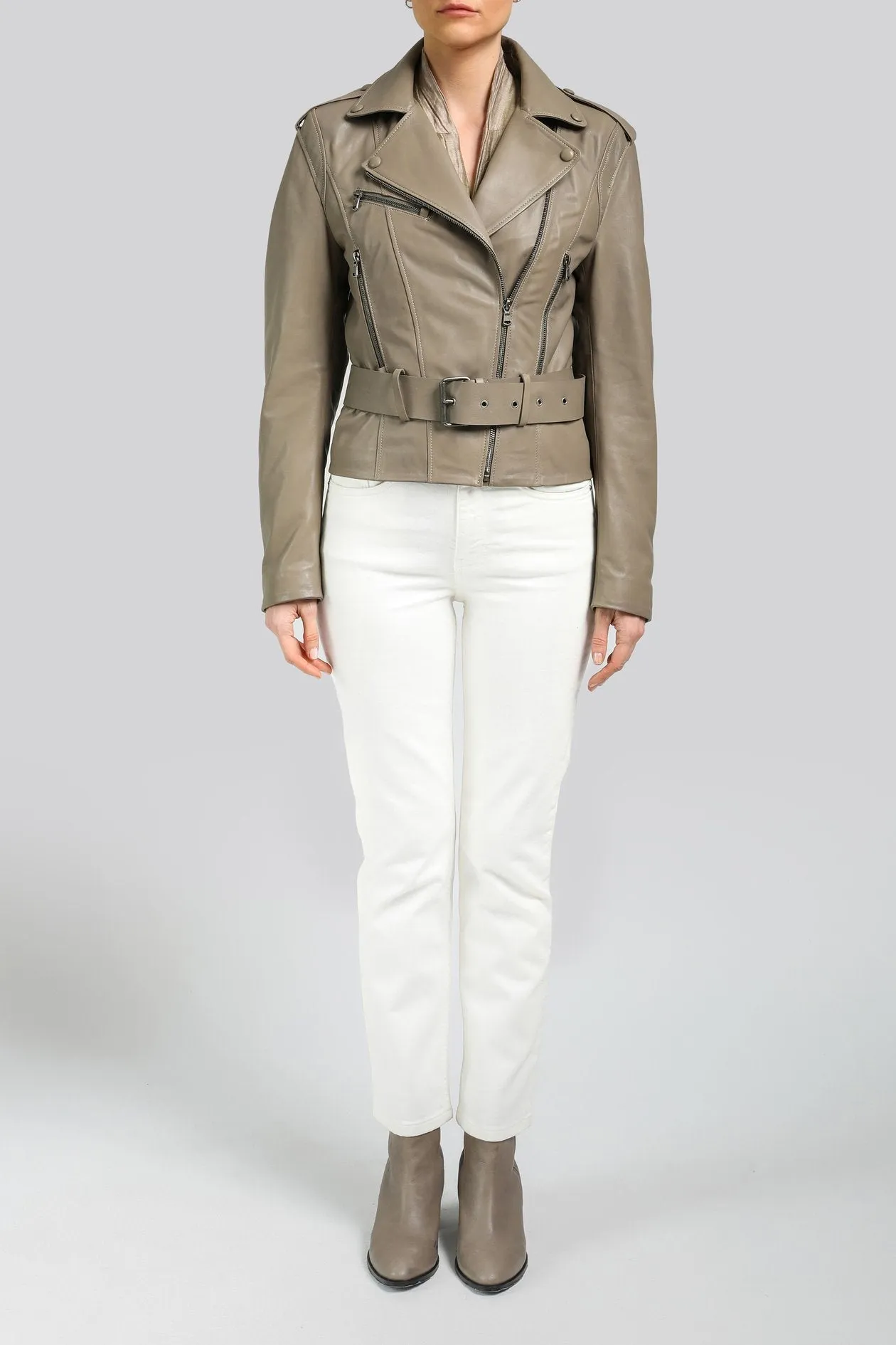 Grey Leather Jacket