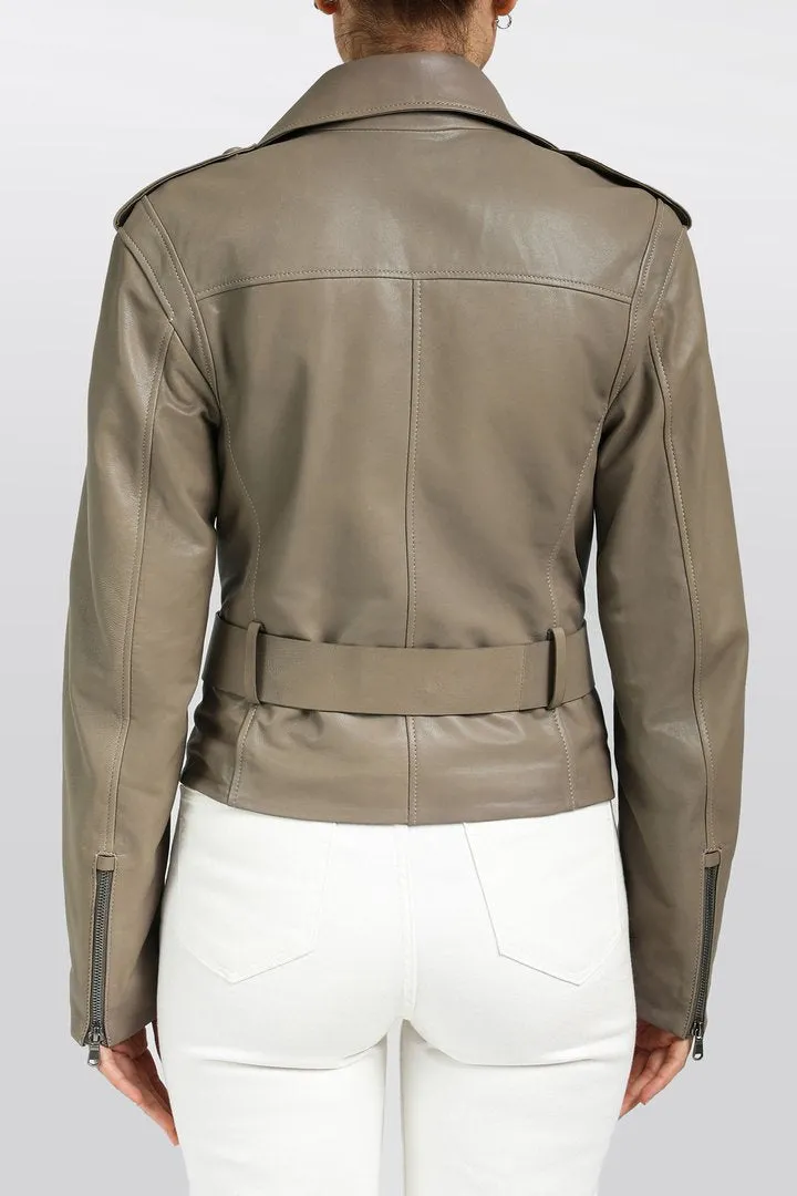 Grey Leather Jacket
