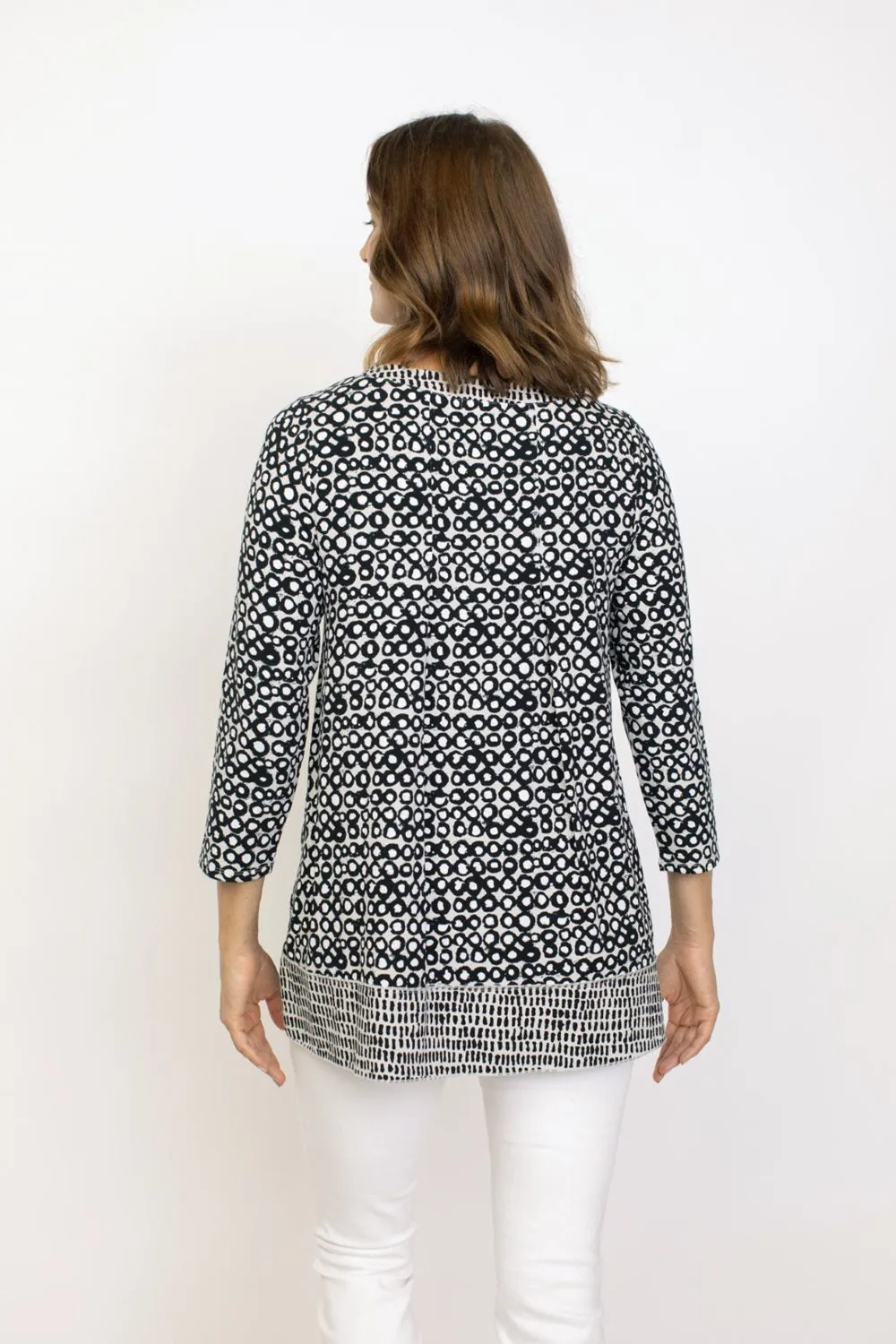 Habitat Sale, 55325 Pleat Back Dot Tunic, Ash 50% Off Regular Price