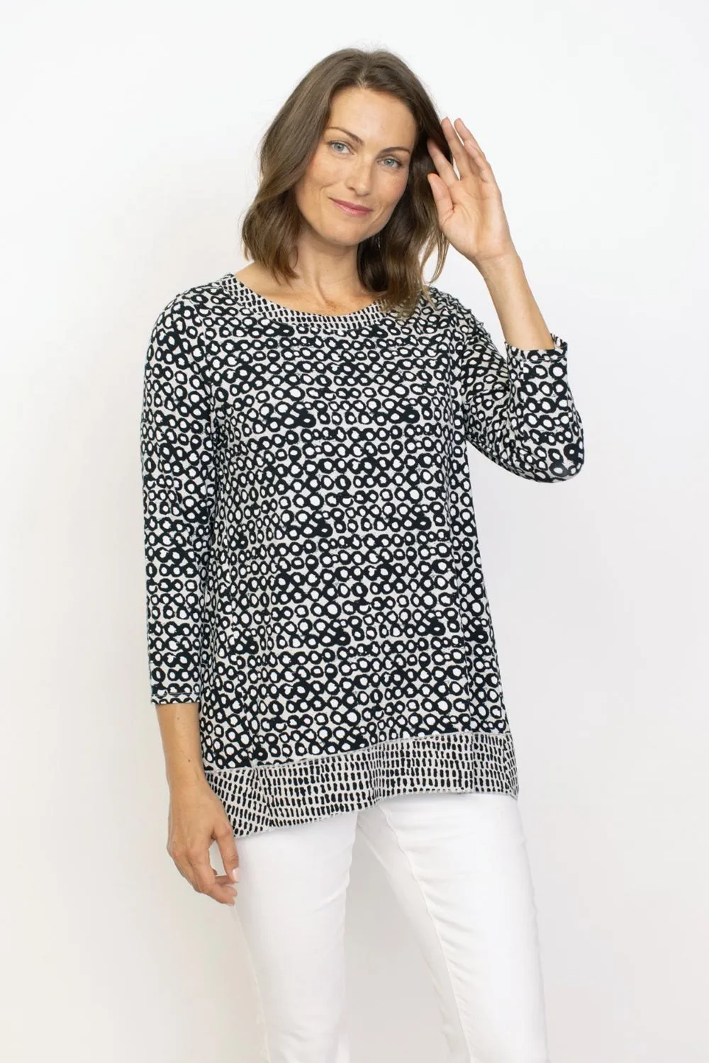 Habitat Sale, 55325 Pleat Back Dot Tunic, Ash 50% Off Regular Price