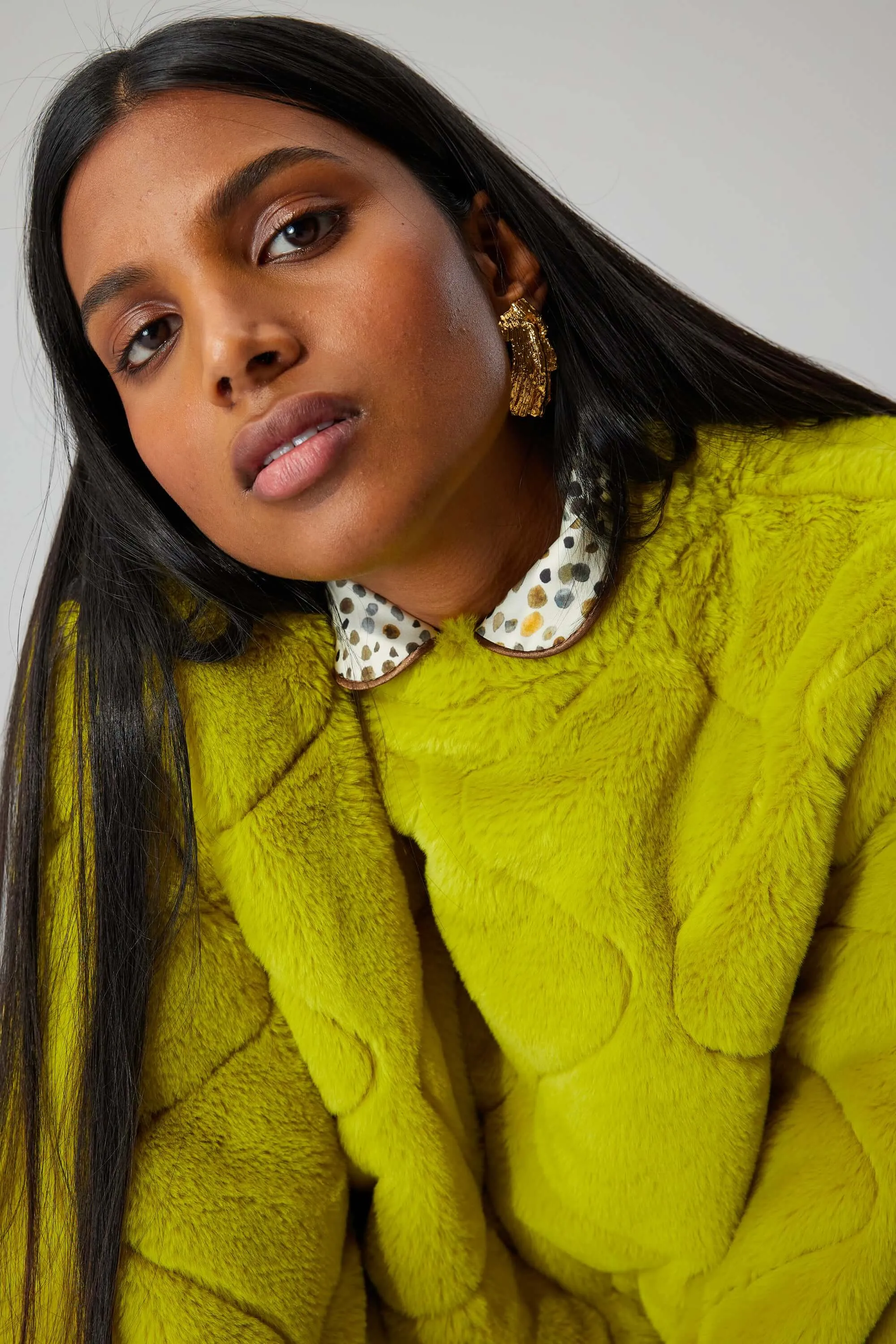 Fizz Faux Fur Jumper in Harlem Design