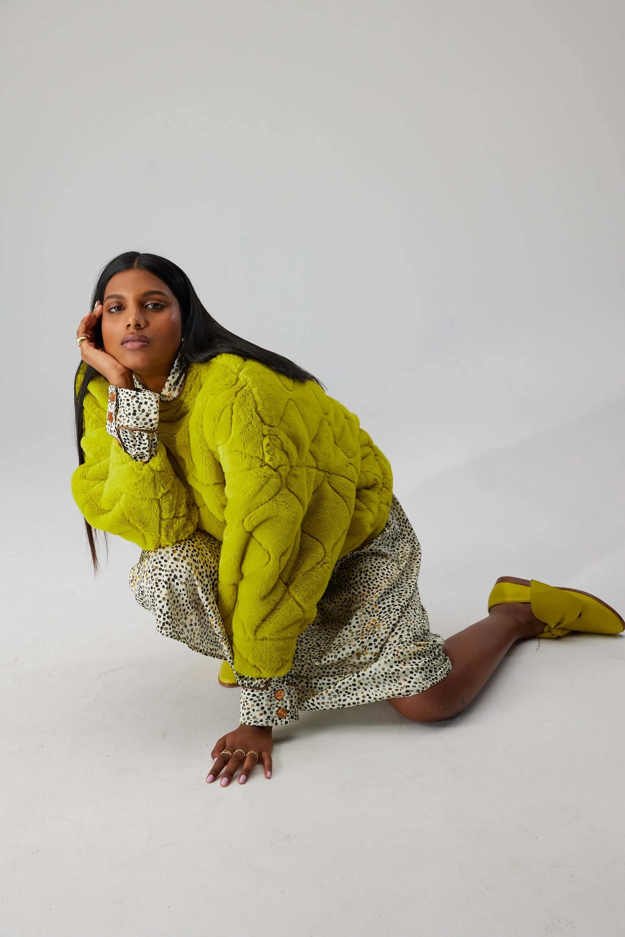 Fizz Faux Fur Jumper in Harlem Design