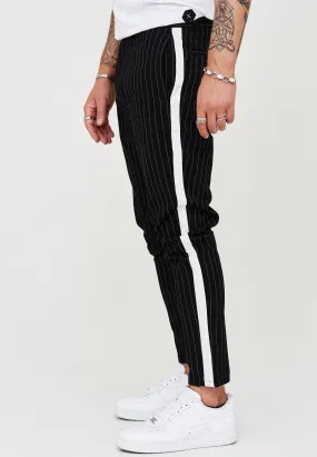 Hose Stripe Slim Fit Schwarz JN-1003