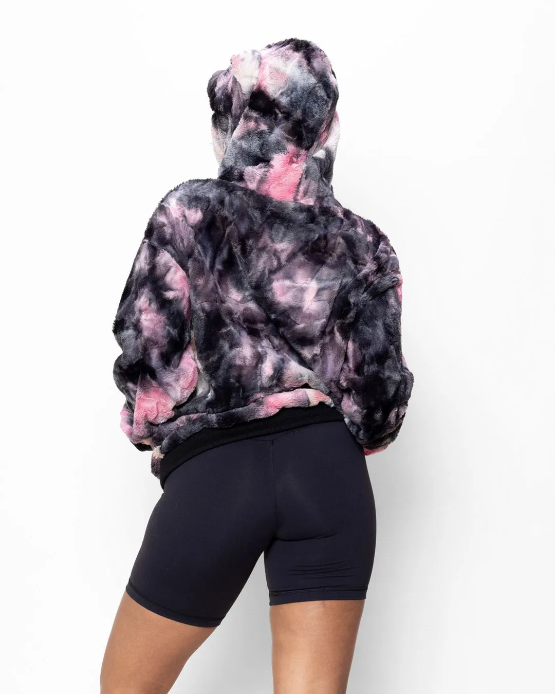 Ink Spotted Leopard Classic ULTRA SOFT Faux Fur Hoodie | Women's