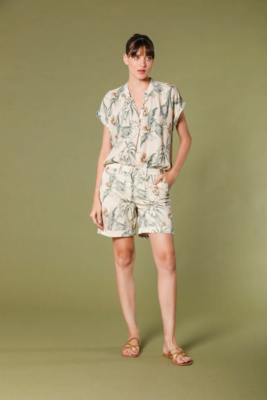 Jaqueline Curvie  bermuda chino donna in twill pattern floreale curvy