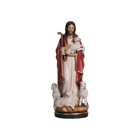 Jesus the Good Shepherd Statue - Wood Carved