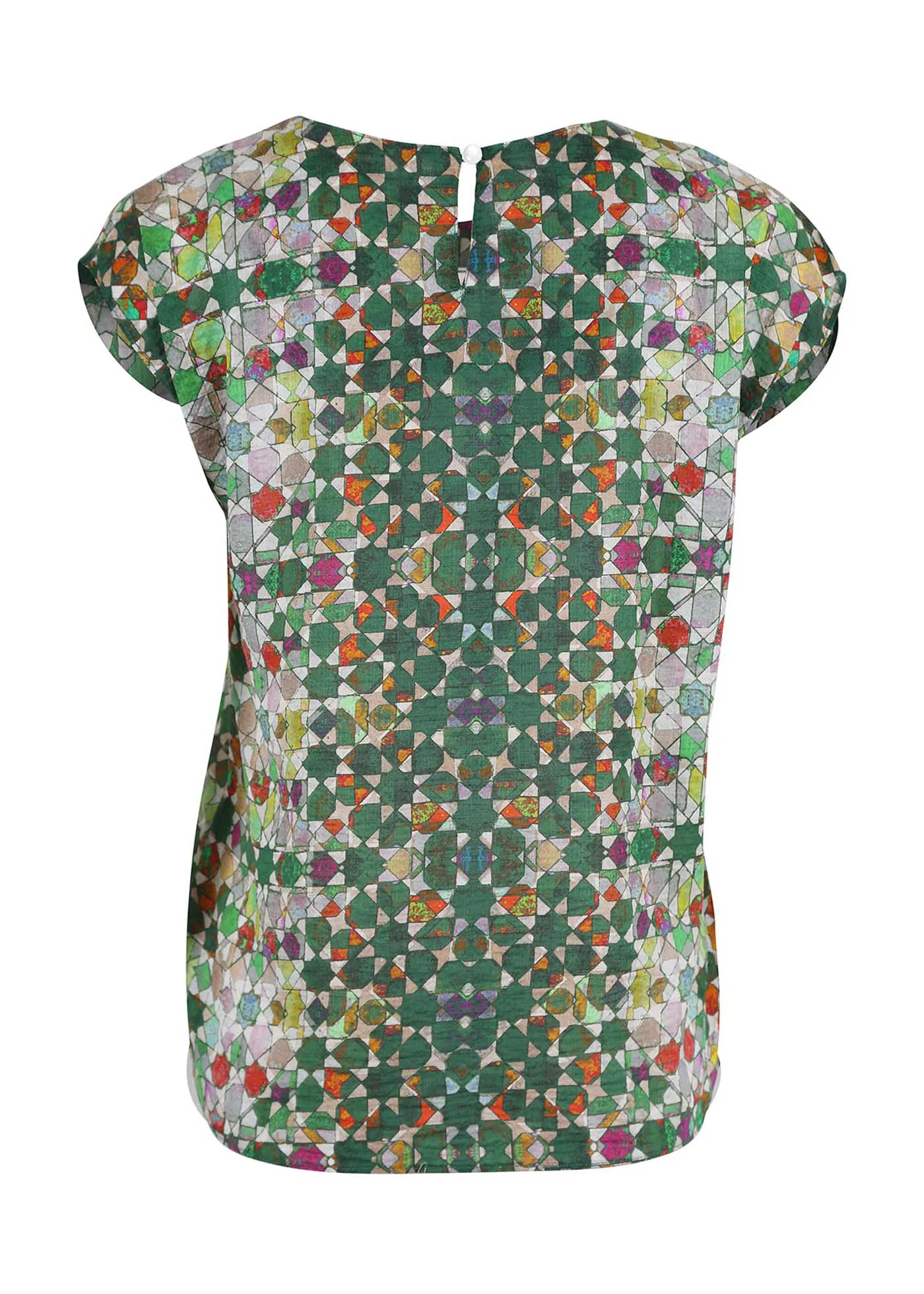 Kaleidoscope Tee Green in Seersucker