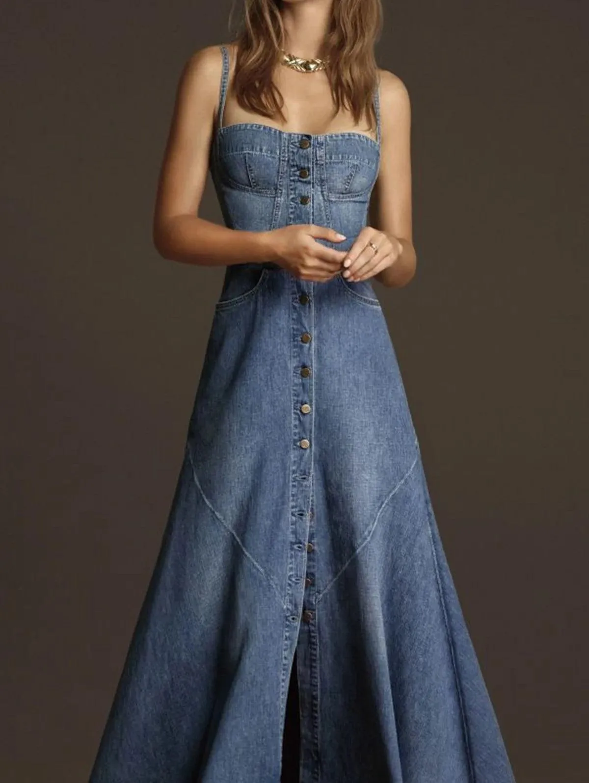 Lindsey Denim Maxi Sundress