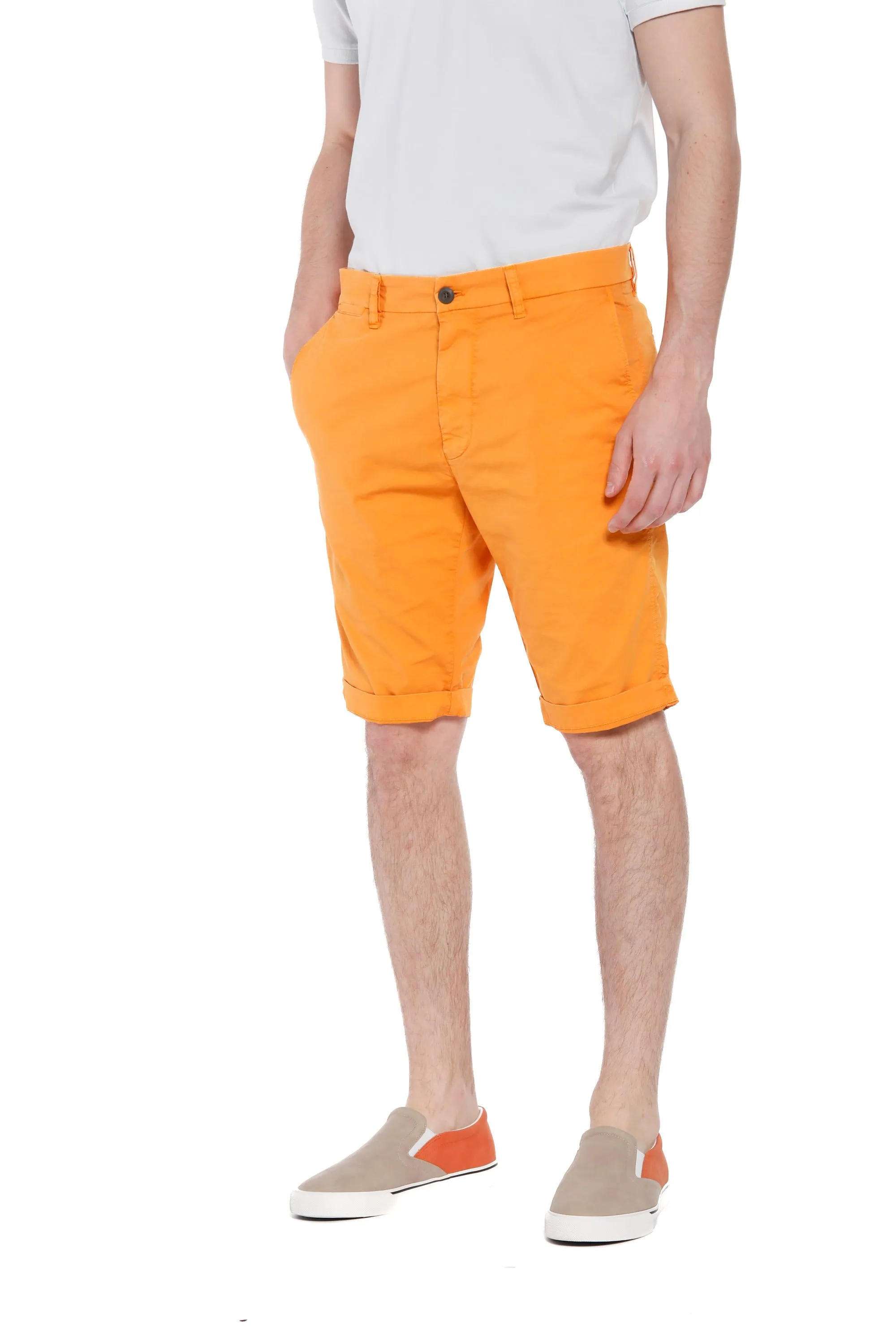 London bermuda chino uomo in gabardina stretch regular fit