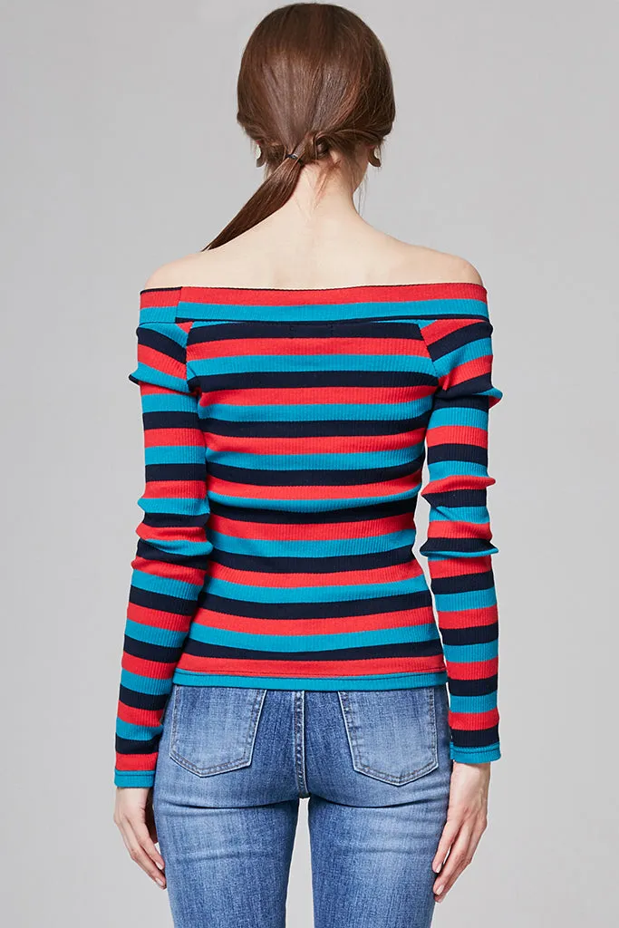 Lucy Ribbed Multistripe Top