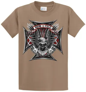 Made In The Usa Eagle Cross Printed Tee Shirt