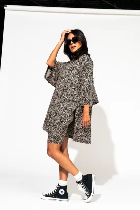 Malone Ribbed Biker Set in Baby Leopard Print