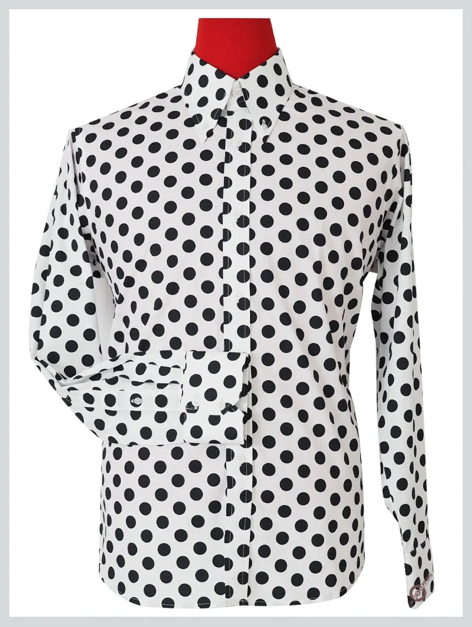 Medium Dot Black and White Polka Dot Shirt