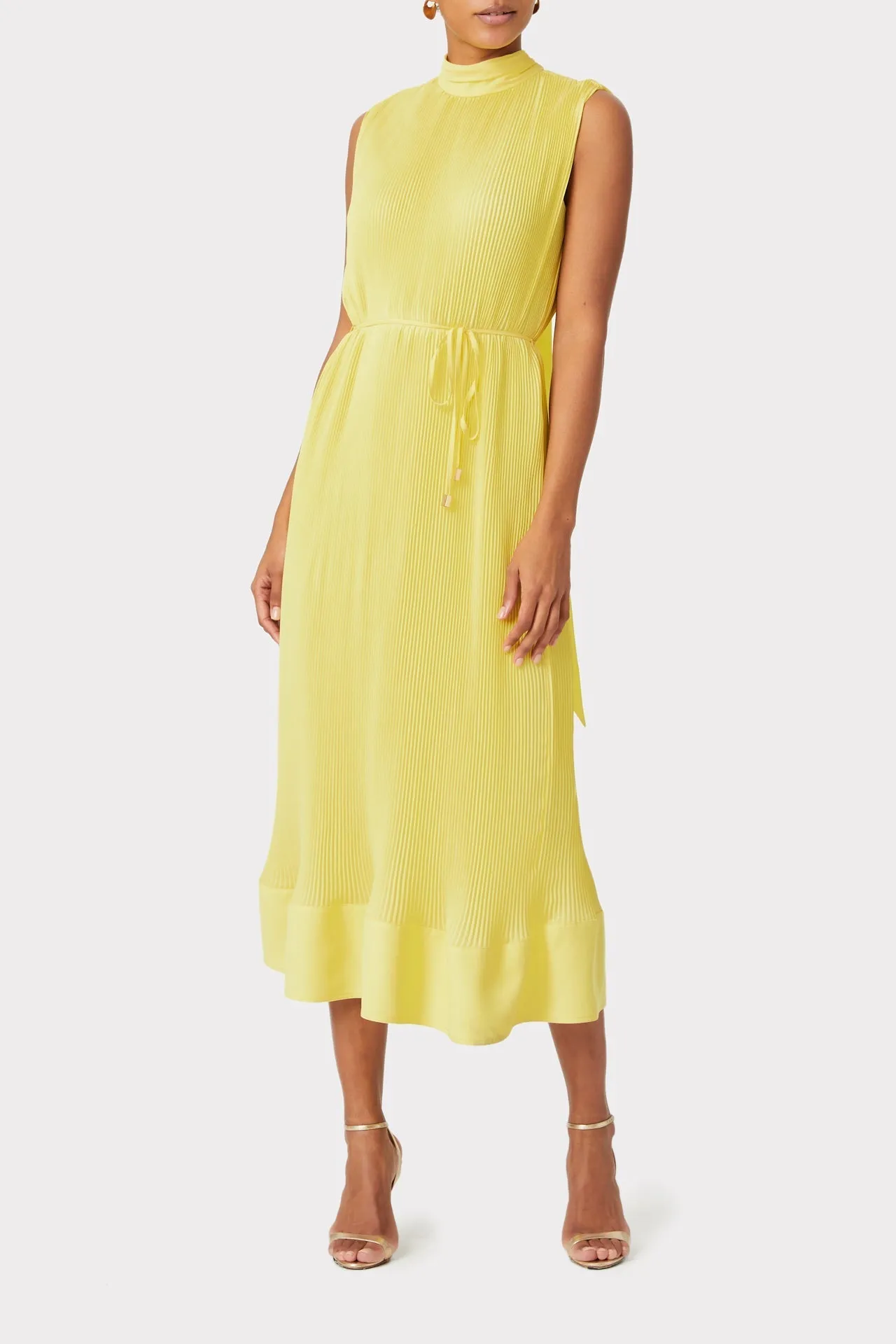 Melina Solid Pleated Dress