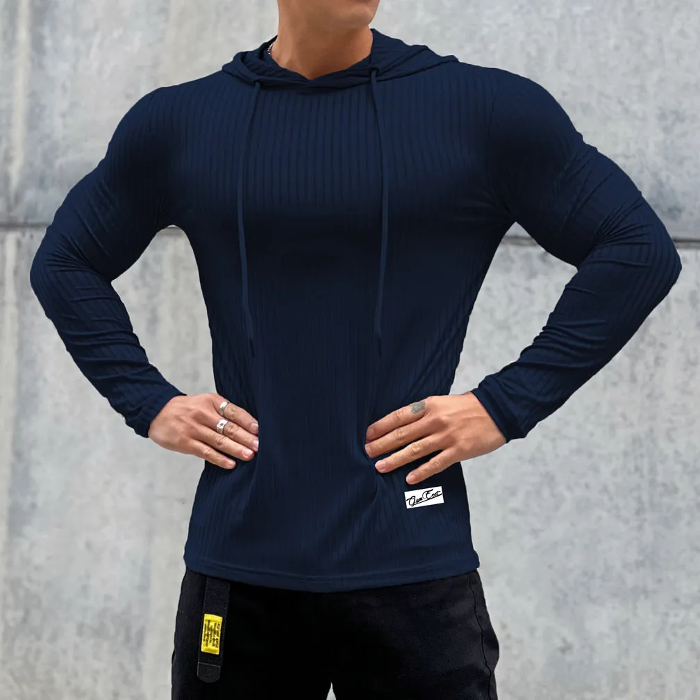 Men's Fashion Casual Knitted Pullover Hooded Bottoming Shirt
