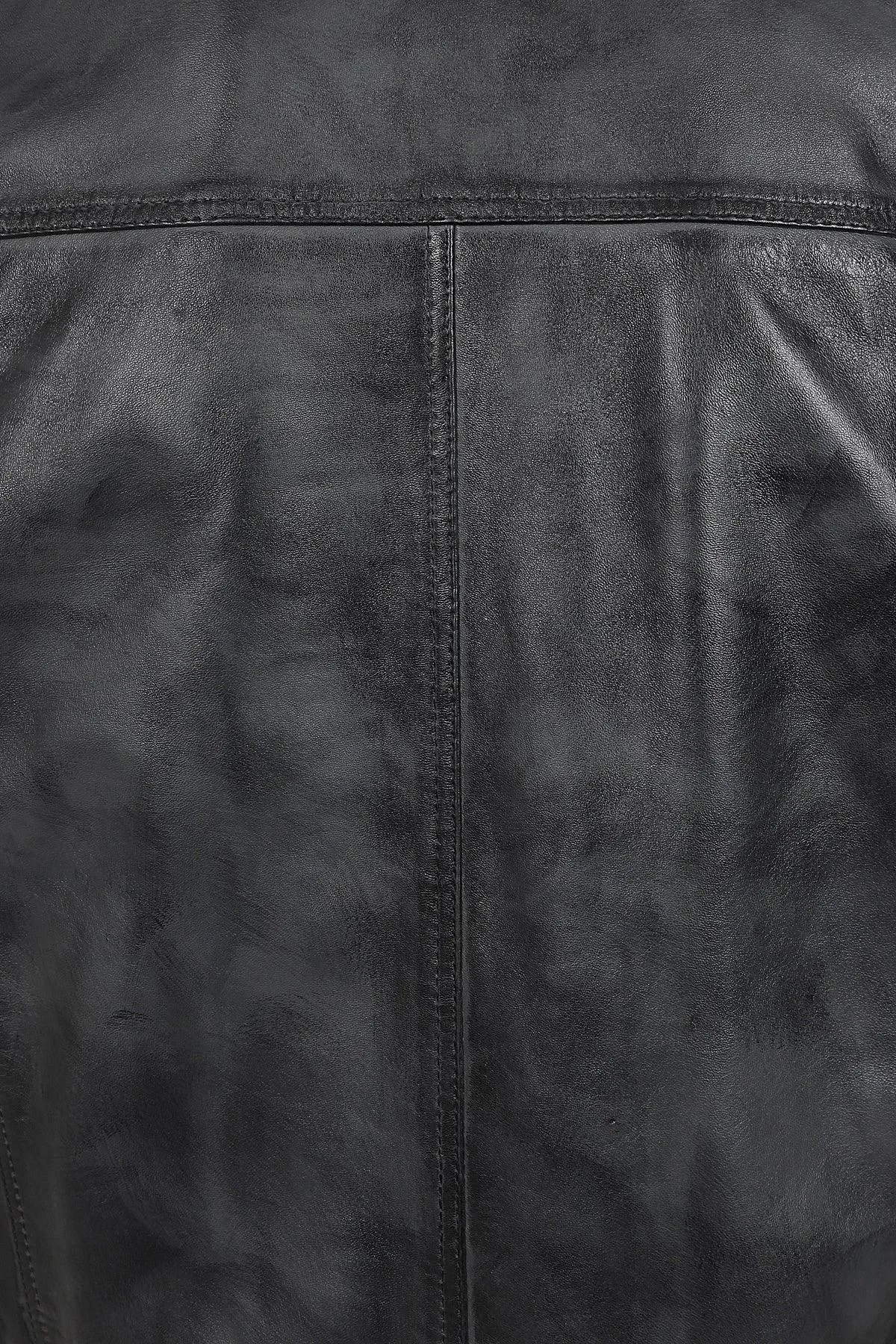 Men's Grey Leather Racer Biker Style - CHARLIE