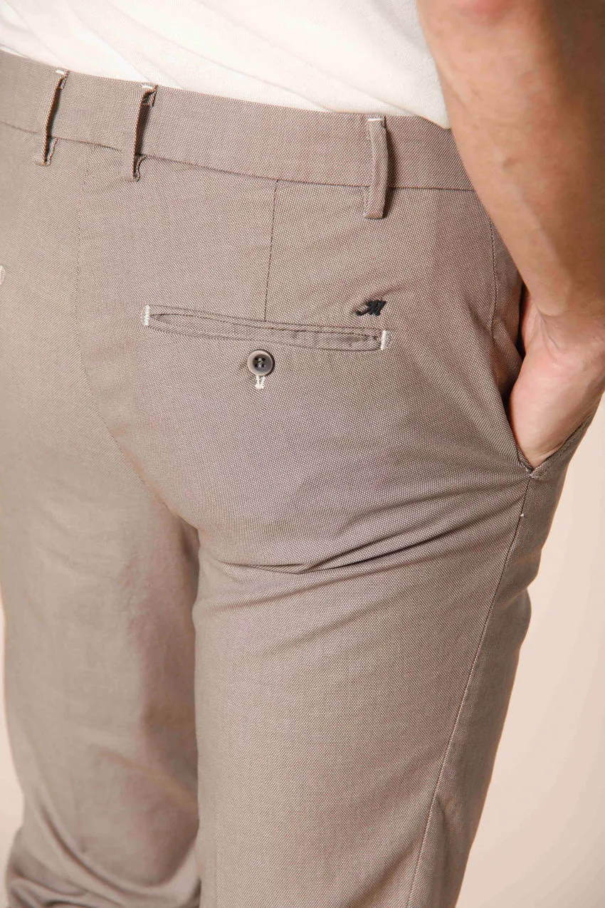 Milano Style pantalone chino uomo in cotone trama occhio di pernice extra slim
