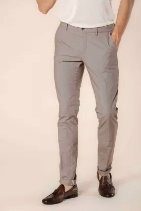 Milano Style pantalone chino uomo in cotone trama occhio di pernice extra slim