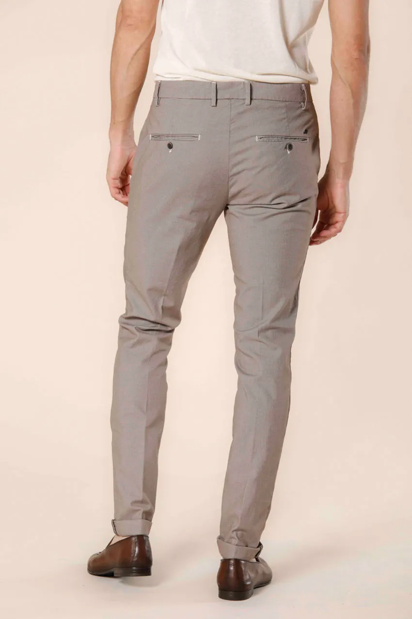 Milano Style pantalone chino uomo in cotone trama occhio di pernice extra slim