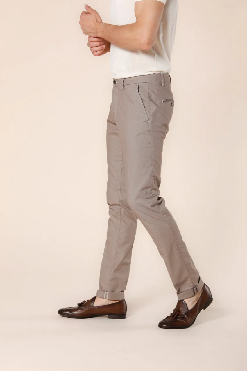 Milano Style pantalone chino uomo in cotone trama occhio di pernice extra slim