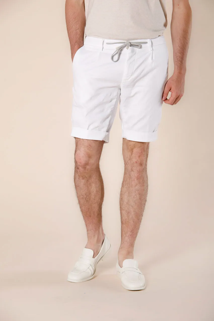 New York Golf 1 Pinces bermuda chino jogger uomo in jersey stretch slim