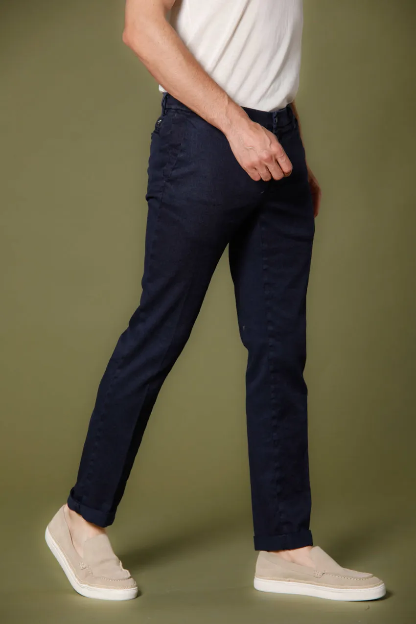 New York pantalone chino da uomo in lino e cotone regular