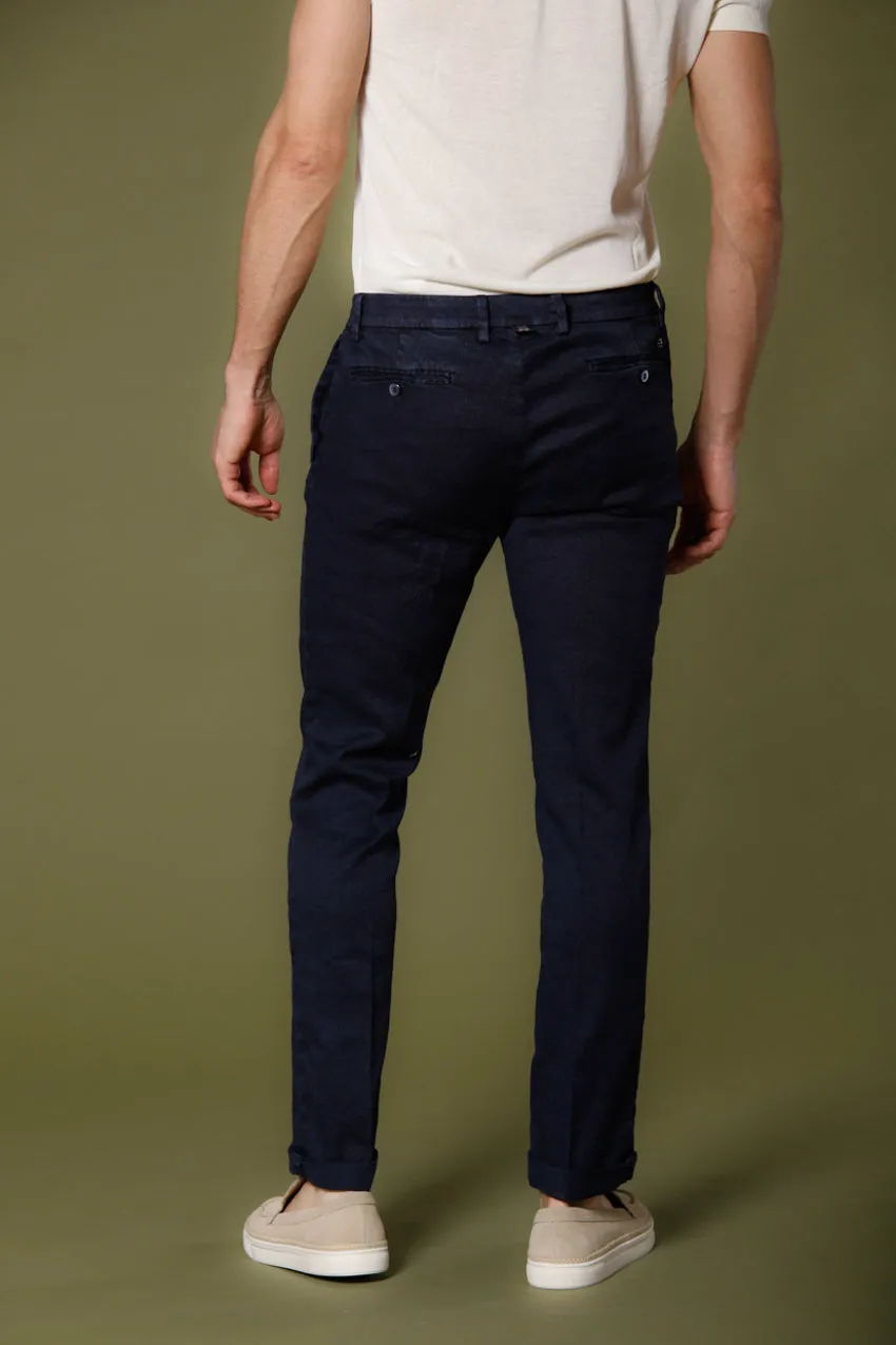 New York pantalone chino da uomo in lino e cotone regular