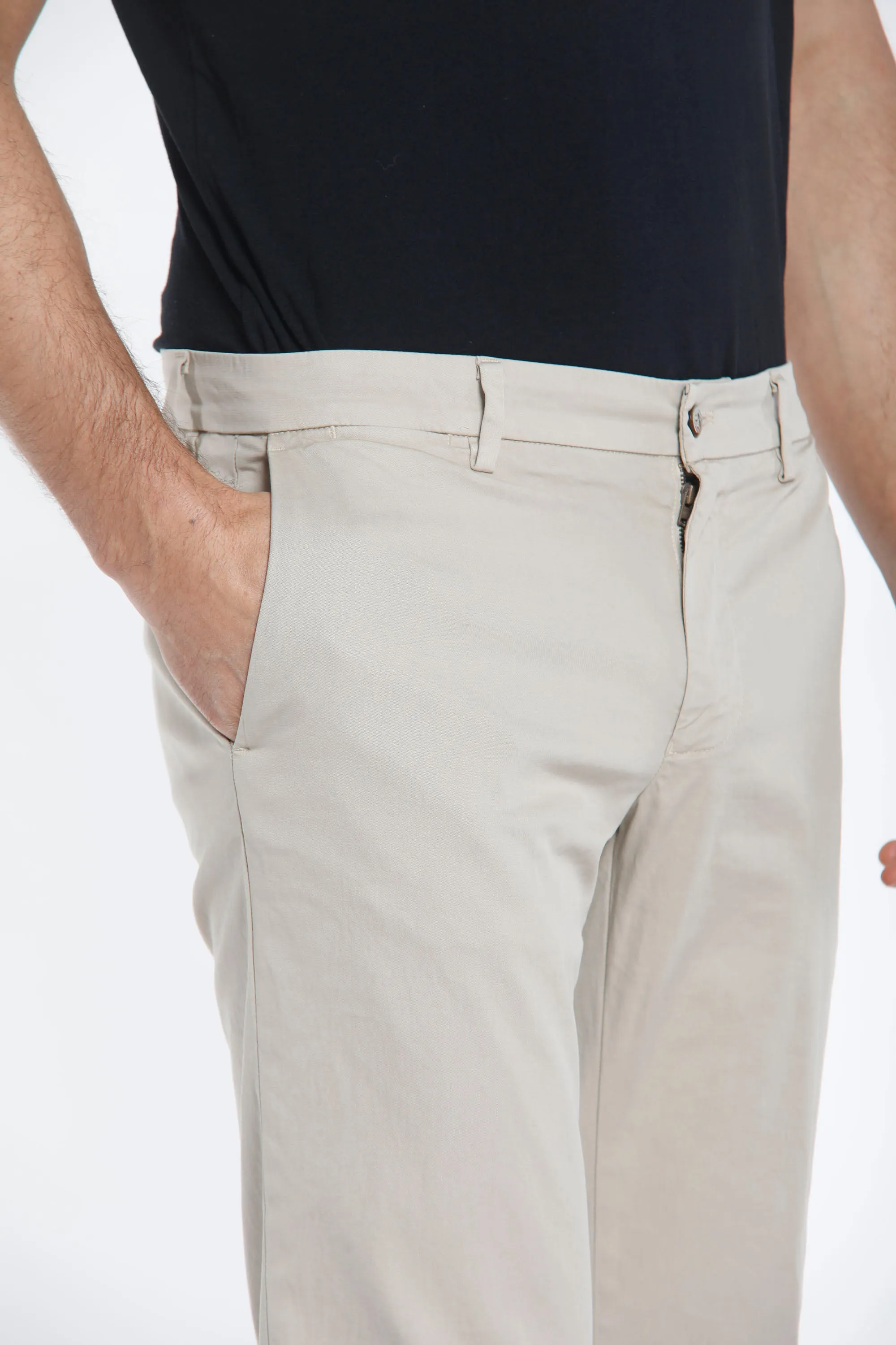 New York pantalone chino uomo in raso stretch regular fit ①