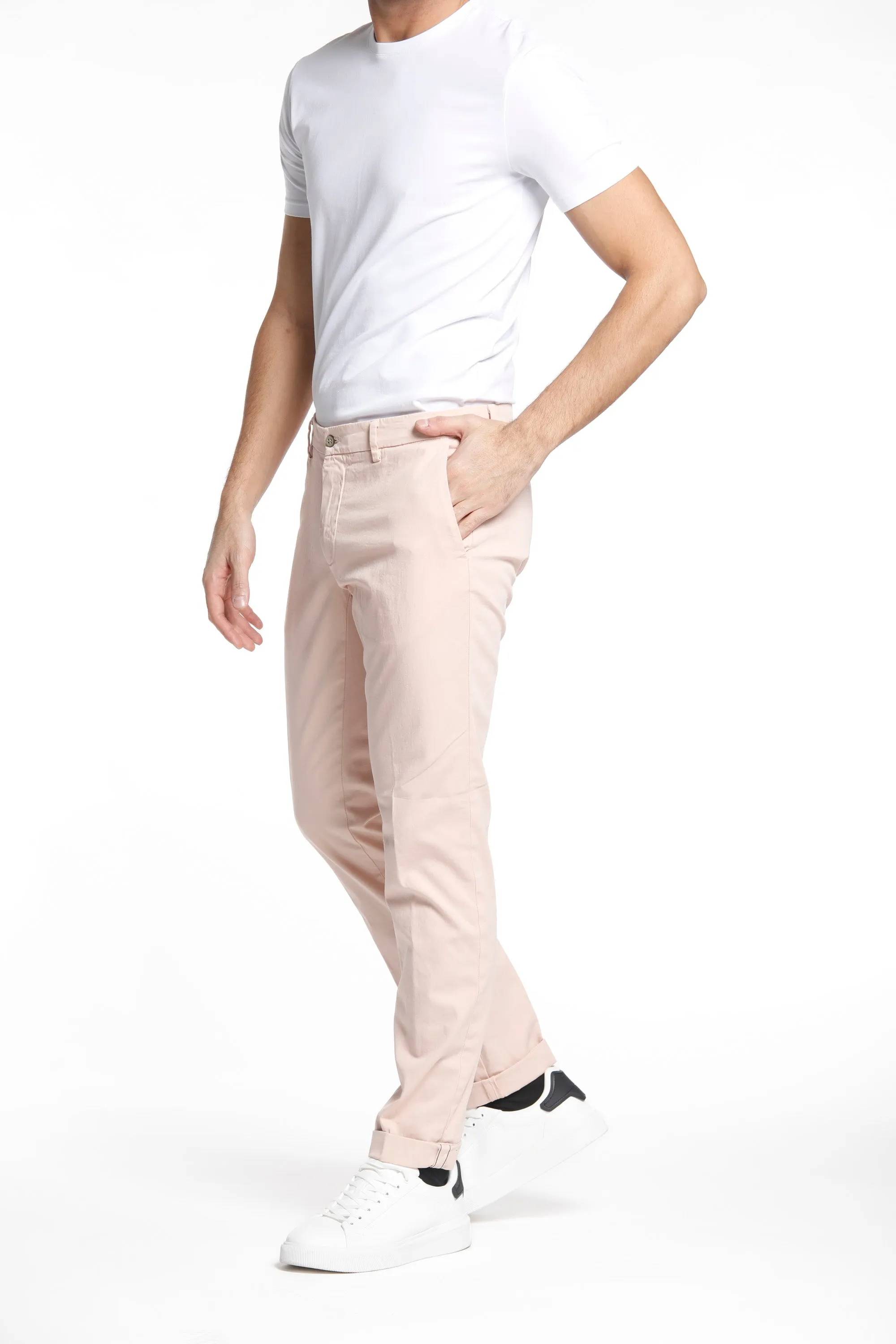 New York pantalone chino uomo in raso stretch regular fit ①