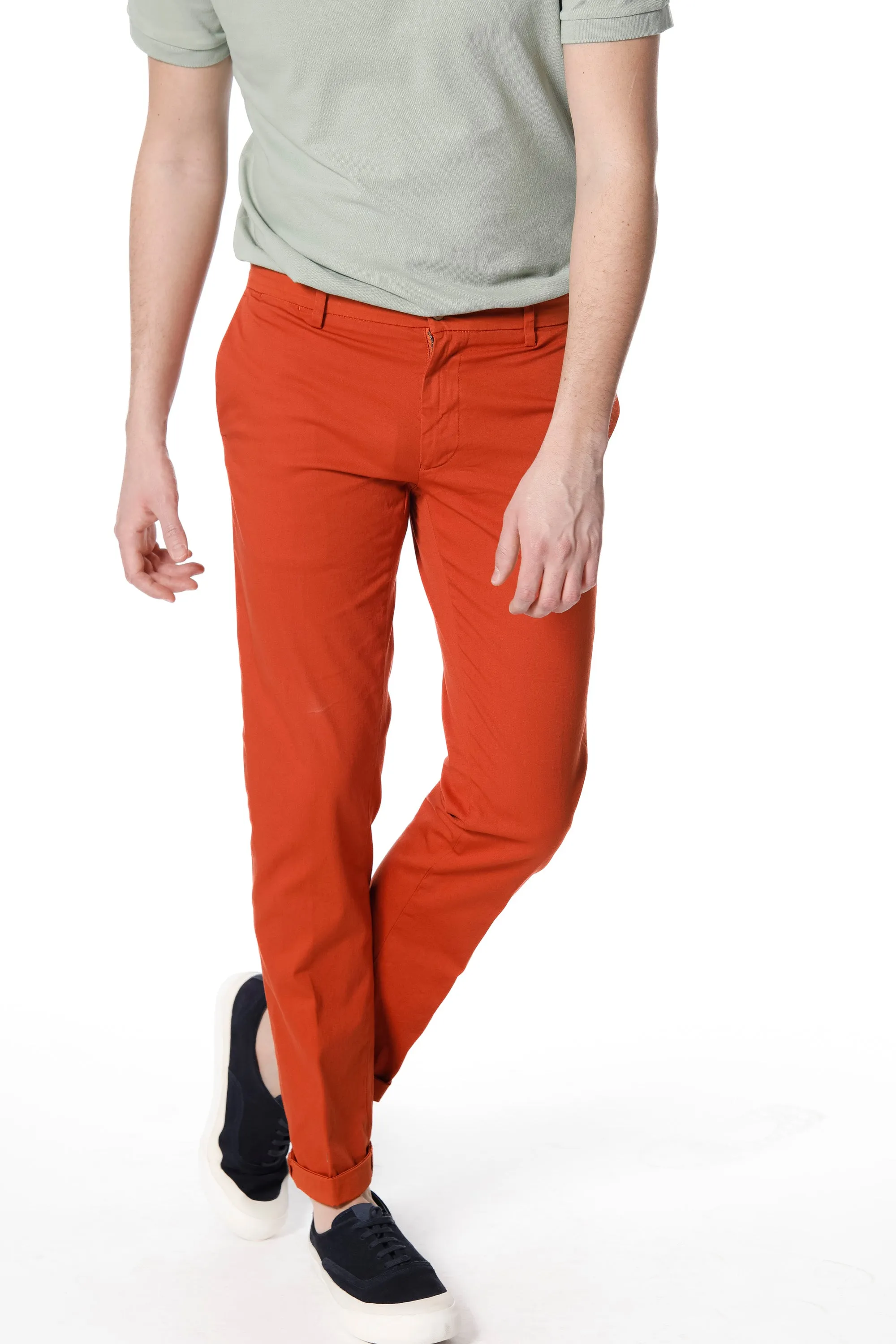 New York pantalone chino uomo in raso stretch regular fit ①
