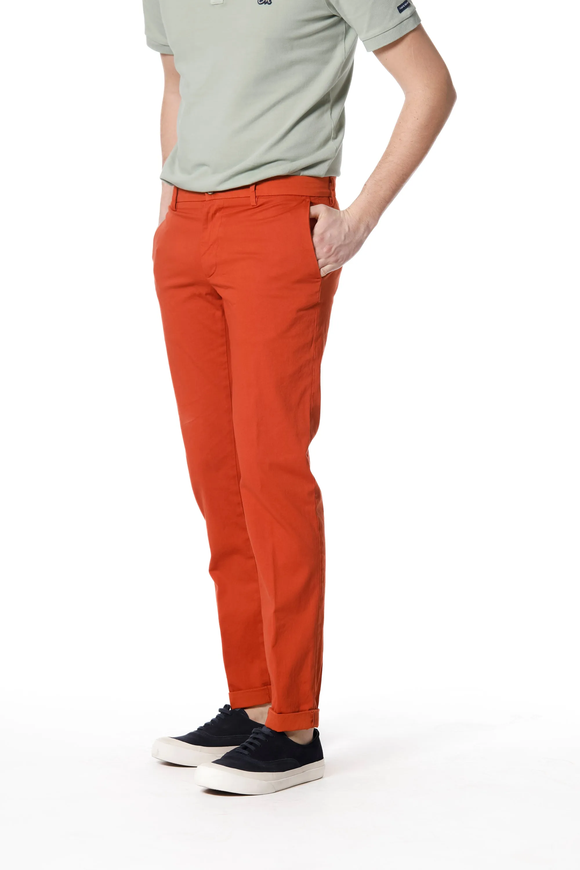 New York pantalone chino uomo in raso stretch regular fit ①