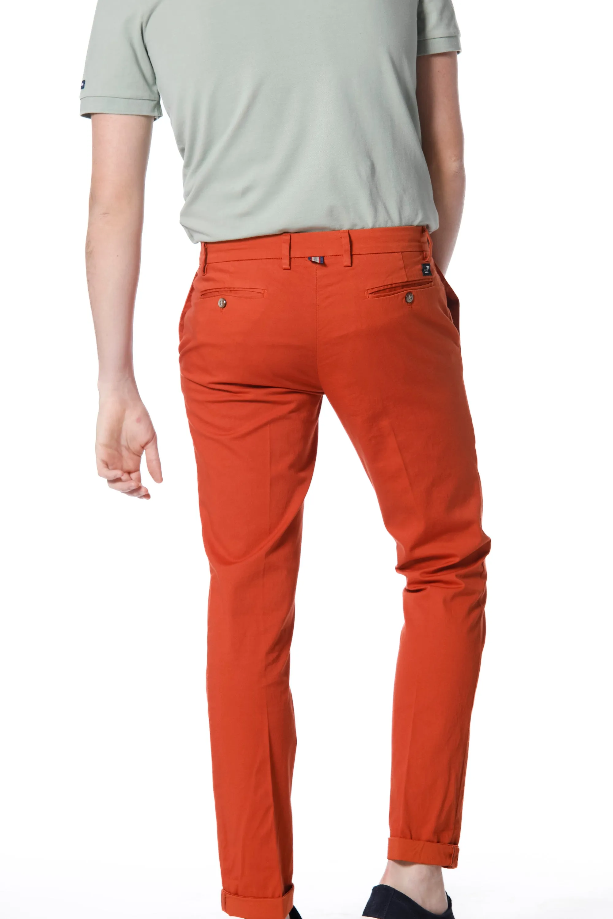 New York pantalone chino uomo in raso stretch regular fit ①