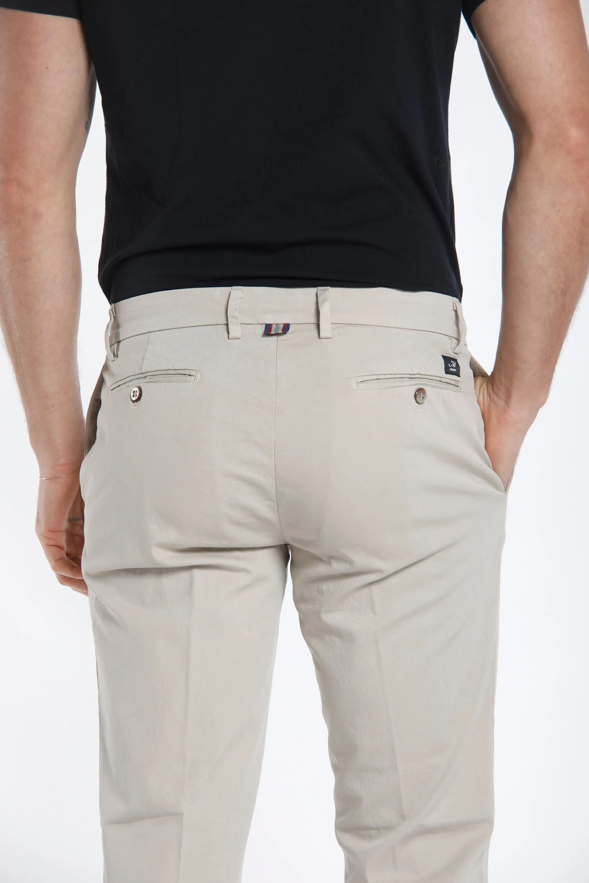 New York pantalone chino uomo in raso stretch regular fit ①