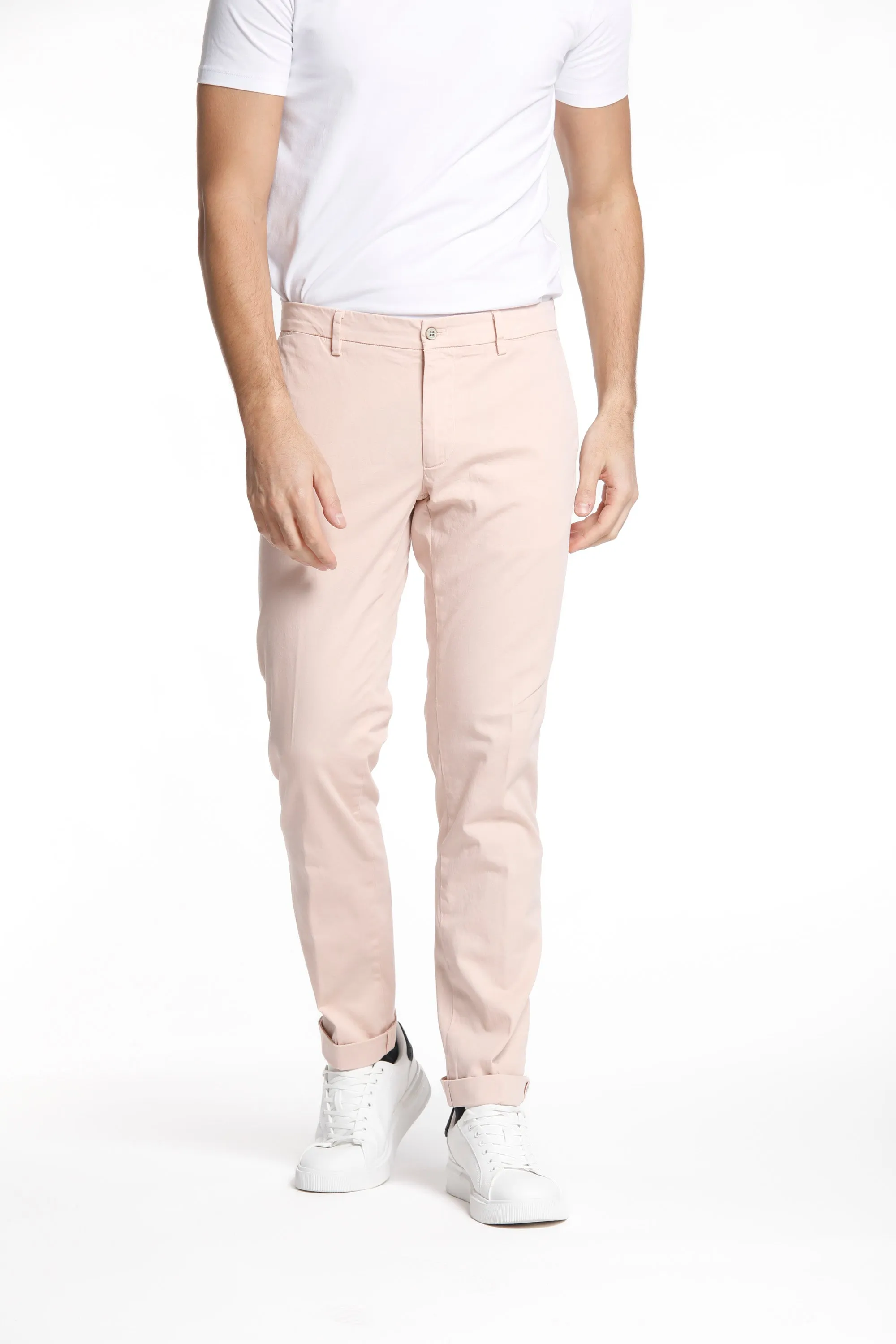New York pantalone chino uomo in raso stretch regular fit ①