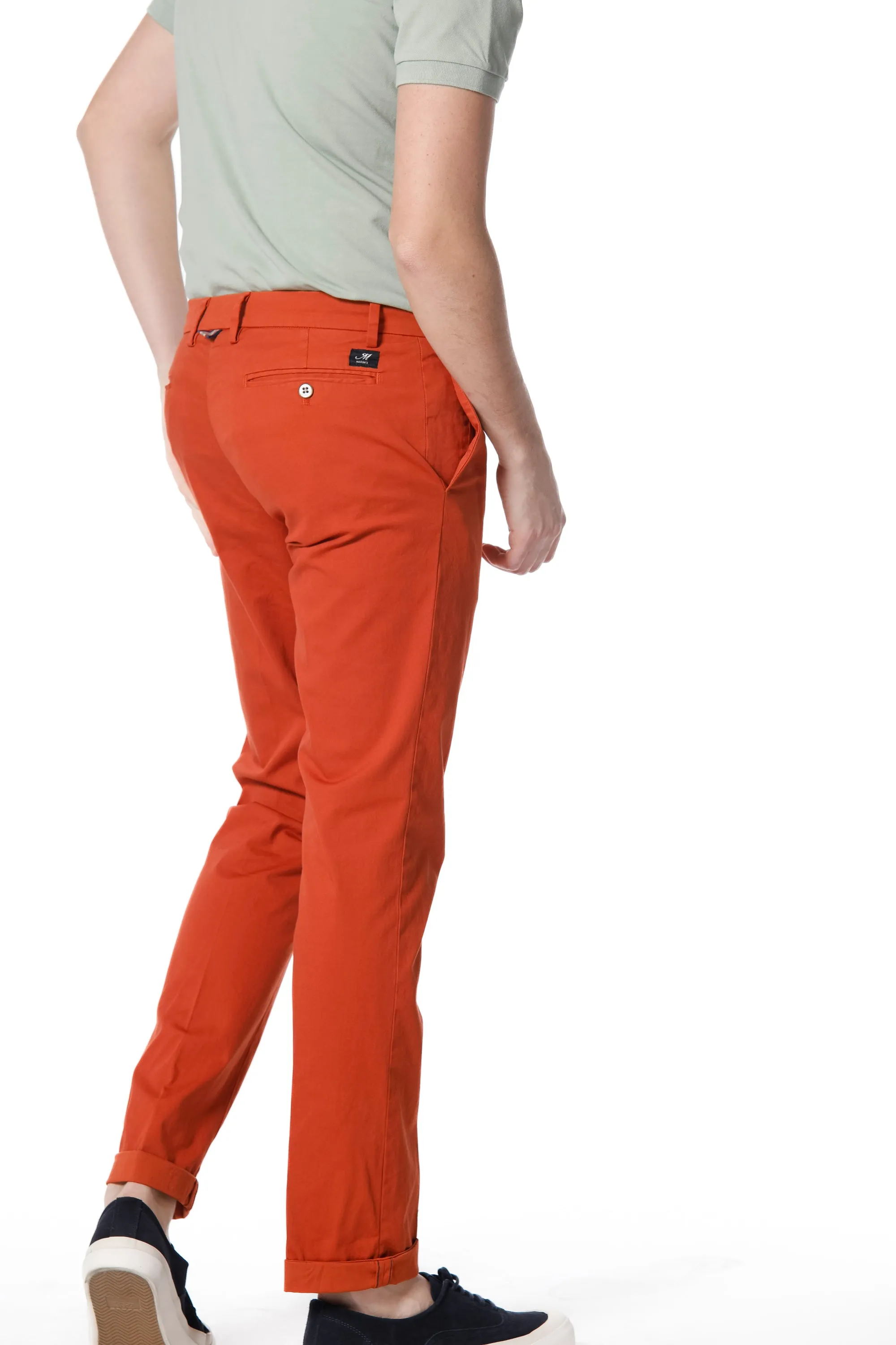 New York pantalone chino uomo in raso stretch regular fit ①